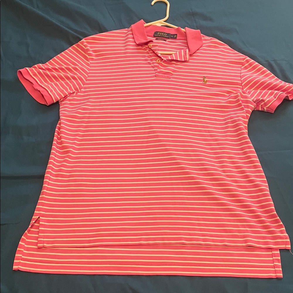 Polo by Ralph Lauren Men's Red Striped Polo Shirt